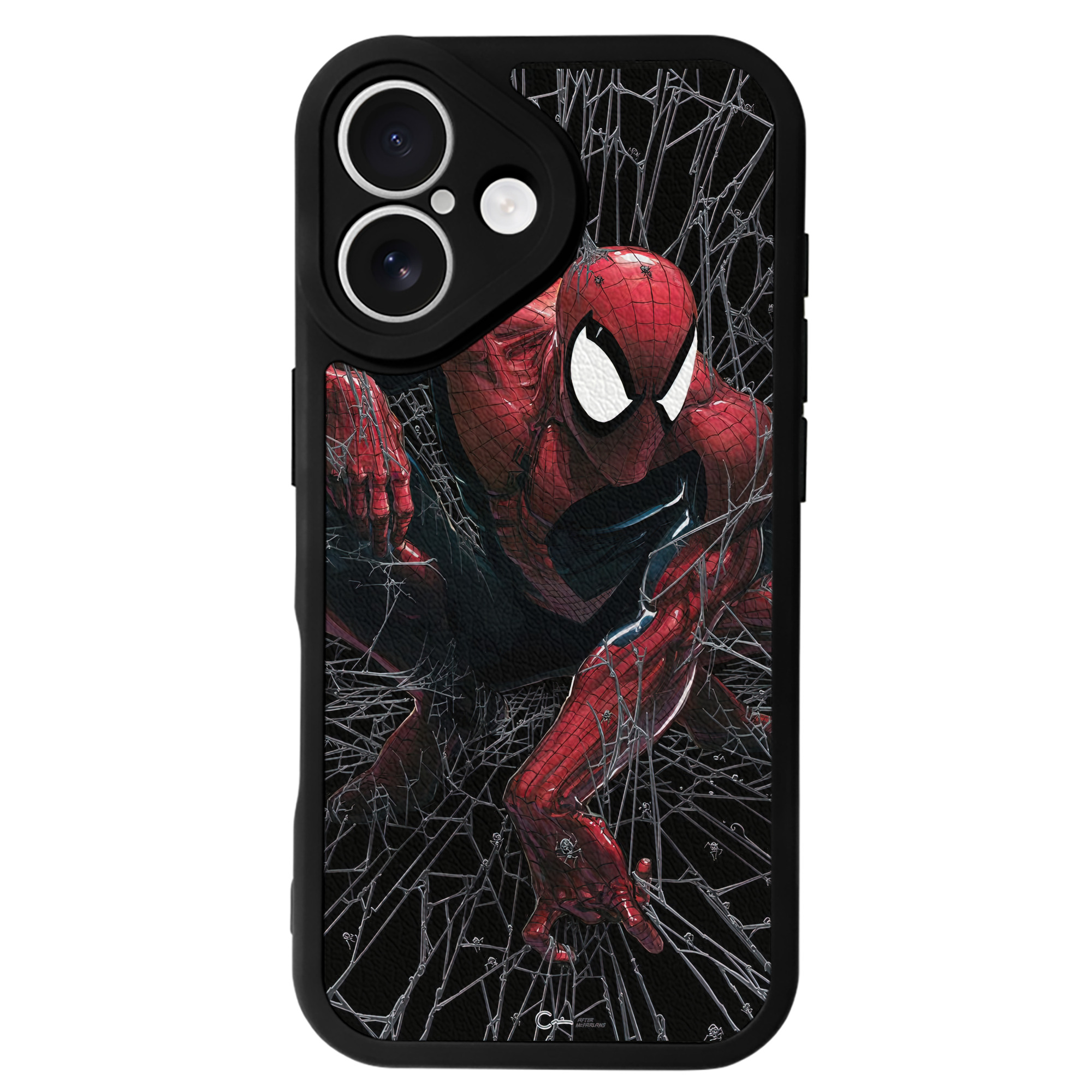 Spider Man スパイダーマン 【iPhone 16シリーズ対応】シリコンスマホケース（レザー調） 材質：シリコン